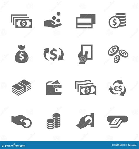 Money Icons Set Stock Vector Illustration Of Finances 35056678