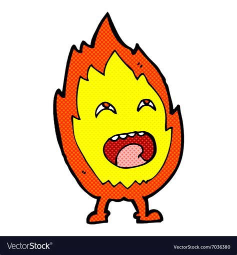 Comic Cartoon Flame Character Royalty Free Vector Image