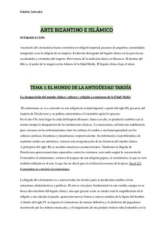 Arte Bizantino E Islamico Apuntes Completos Pdf