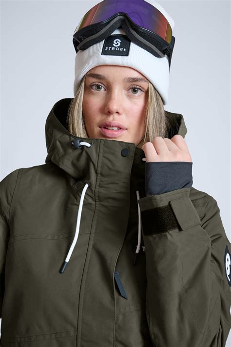 Aura Ski Jacket Olive Green Womens Strobe