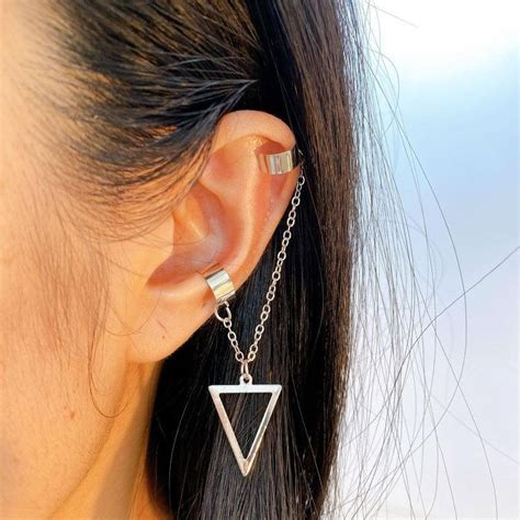 Retro Triangle Alloy Plating No Inlaid Earcuff No Piercing Earrings At