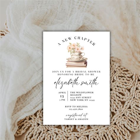 New Chapter Bridal Shower Invitation Booked Themed Bridal Shower