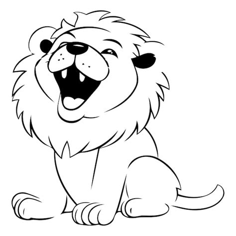 Premium Vector Cute Cartoon Lion Isolated On A White Background