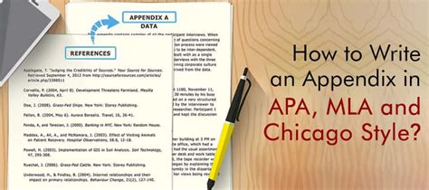 How To Write An Appendix In Apa Mla And Chicago Style