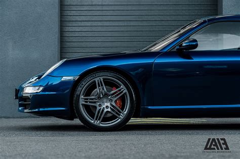 Porsche Carrera S оклейка пленкой Inozetek Midnight Blue Lab13