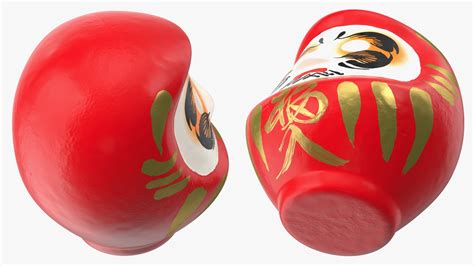 Traditional Japanese Daruma Doll Red 3d Model 19 Obj Lxo Ma Max