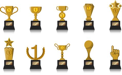 Gold Trophy Cup set. 8078108 Vector Art at Vecteezy