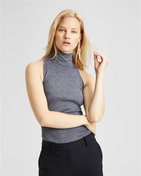 Theory Official Site Ribbed Turtleneck Tank