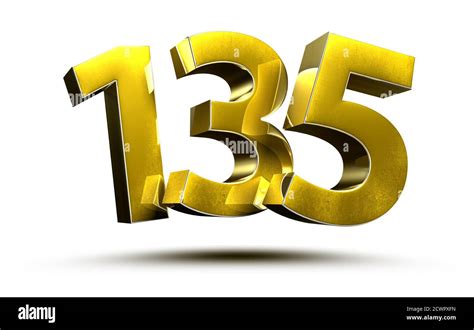 3d Illustration Numbers 135 Gold Isolated On A White Backgroundwith