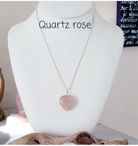 Pendentif En Quartz Rose C Ur Serti Argent