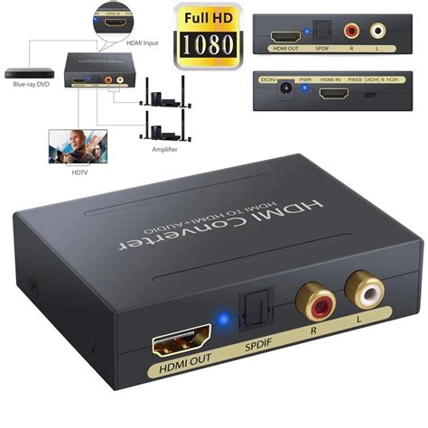 P Hdmi Audio Extractor Hdmi To Hdmi Optical Toslink Spdif Rca