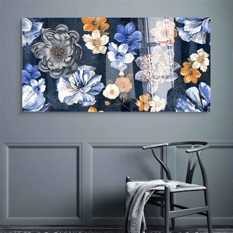 Tempered Glass Wall Art Flower Wall Decor Home Wall Decor - Etsy