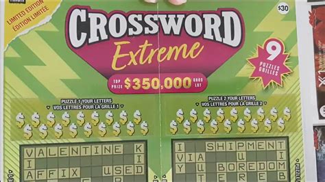 Biggest Olg Crossword Scratch Ticket Crossword Extreme For Part