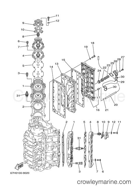 Cylinder Crankcase Yamaha Outboard Hp Sx Tlrx Crowley