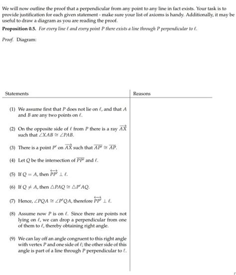solved    outline  proof   perpendicular cheggcom