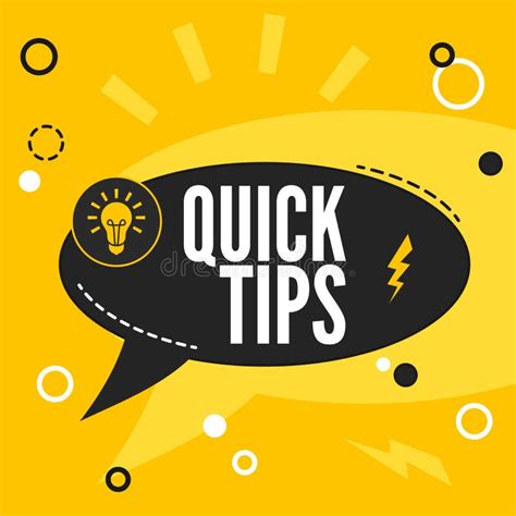 Quick Tips Banner Vector With Light Bulb And Speech Bubble Isolated