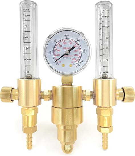 RX WELD Dual Output Argon Regulator Flow Meter For MIG And TIG Welding