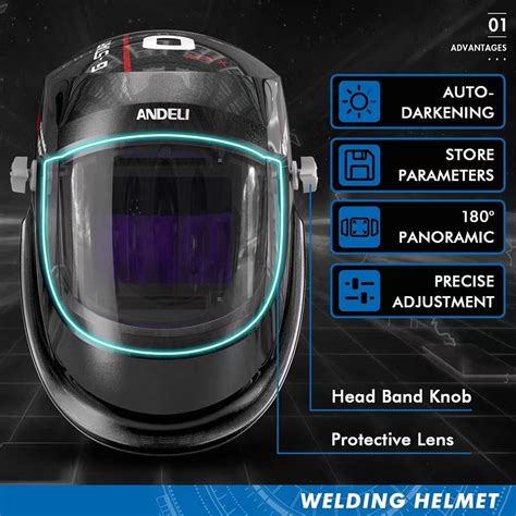 ANDELI Welding Helmet ADL ME980H GG200F QP300 Large View True Color