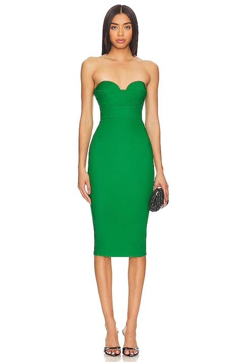 More To Come Sophia Strapless Midi Dress In Kelly Green Revolve