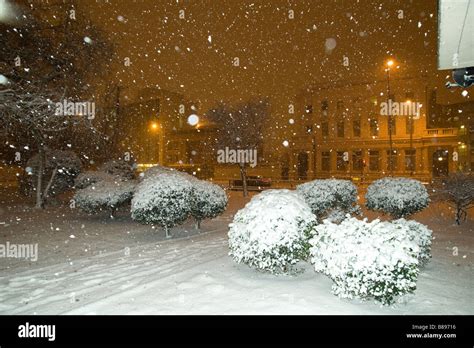 snowfall at night Stock Photo - Alamy