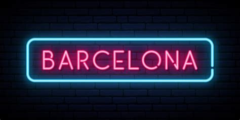 Premium Vector | Barcelona neon sign.