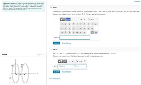 Solved Constants Helmholtz Coils Are Two Identical Circular Chegg