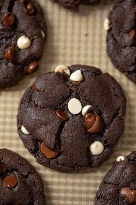 Triple Chocolate Cookies Are An Easy Chewy Bakery Style Cookie With