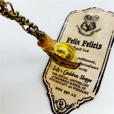 Harry Potter Felix Felicis Necklace. Vial Bottle Necklace. Cosplay ...