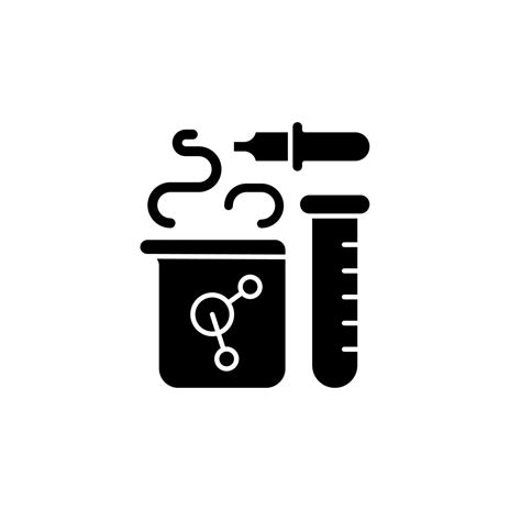 Symbol F R Schwarze Glyphe Der Chemie Chemische Reaktion Im Becher