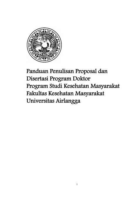 PDF Panduan Penulisan Proposal Dan Disertasi Program Doktor Dan