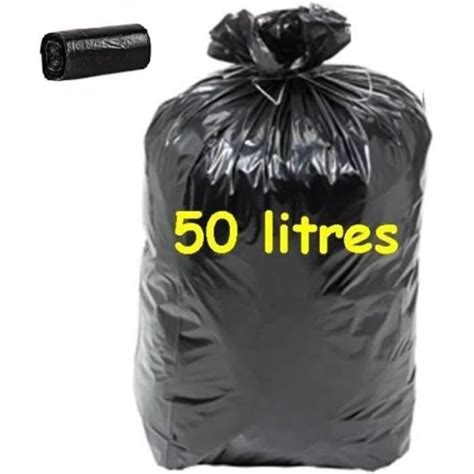 Sac Poubelle 50L Lot De 100 Sacs Noirs Opaques Très Bonne