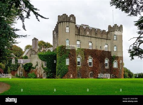 The beautiful Malahide Castle & Gardens on a cloudy day, Ireland Stock ...