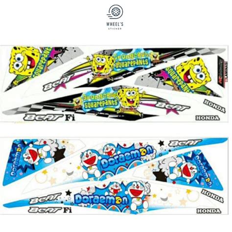 Jual Stiker Motor Honda Beat F Spongebob Doraemon