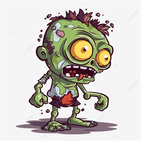 Zumbi Fofo Vetor PNG Adesivo Clipart Zumbi De Desenho Animado