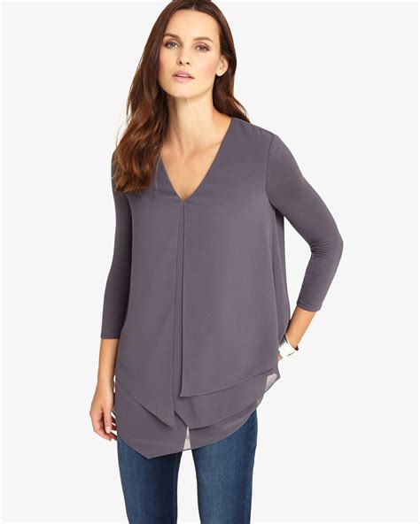 £49 Phase Eight Lenia Layered Top Grey Tops Tops Women Blouses