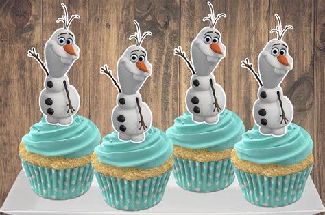 Frozen Olaf Cupcake Toppers 12 Pieces Etsy