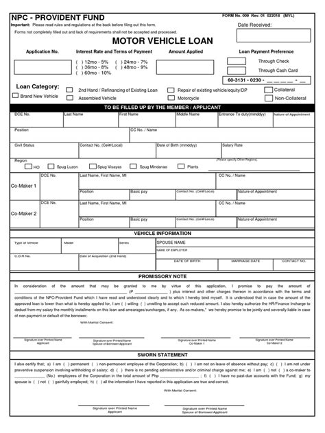 009-Motor Vehicle Loan | PDF | Loans | Interest