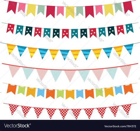 Bunting Set Royalty Free Vector Image Vectorstock