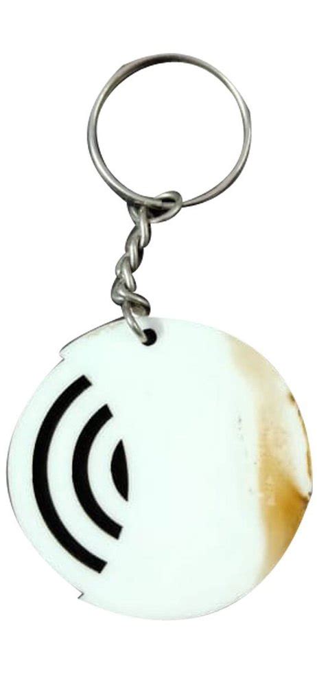 White Plastic And Stainless Steel Round Promotional Key Chain 2mm At