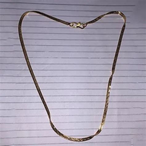 Brass Mens Flat Cross Gold Plated Chain Size 24 Inches At Rs 10 Piece