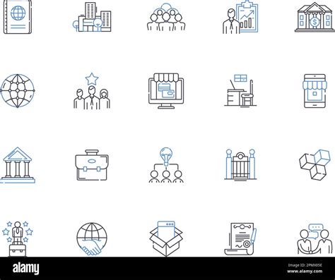 Enterprise Architecture Outline Icons Collection Enterprise