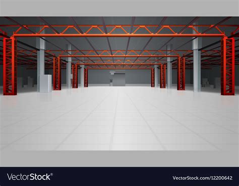 Warehouse Interior Realistic Background Royalty Free Vector