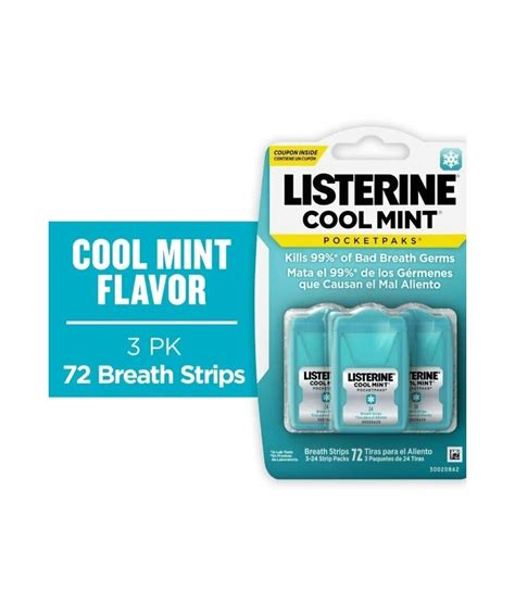 Listerine Cool Mint PocketPaks On The Go Freshness 12pk X 24 288