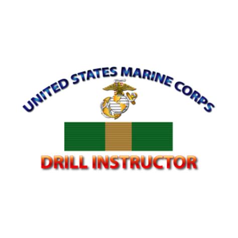 USMC - Marine Corps Drill Instructor w Ribbon - Usmc Marine Corps Drill Instructor - T-Shirt ...