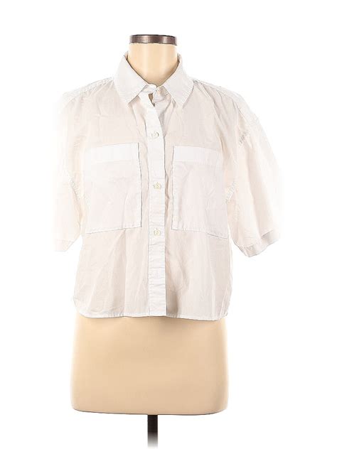 Abercrombie Fitch White Short Sleeve Blouse Size M 65 Off ThredUp