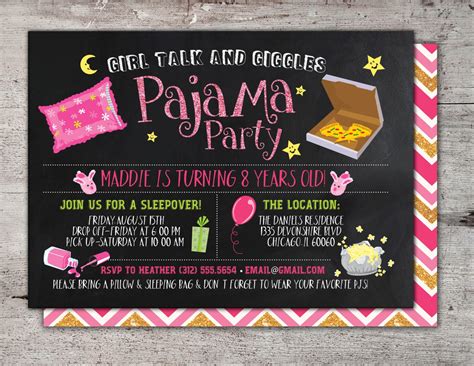 Slumber Party Invitation Girls Slumber Party Invitations Sleepover Invitation Spa