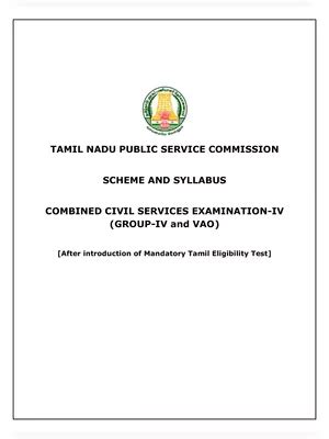 TNPSC Group 4 Syllabus 2025 Tamil PDF InstaPDF