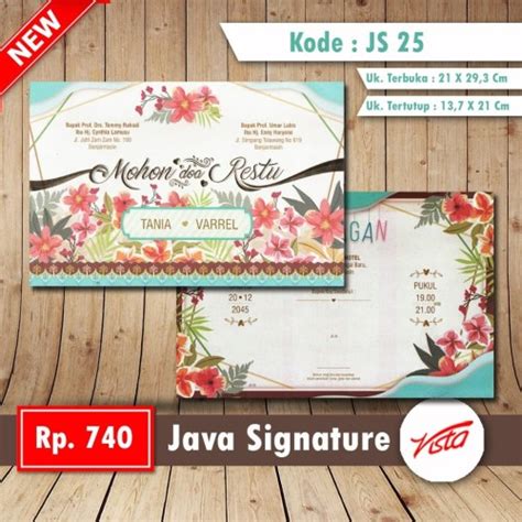 Promo Undangan Nikah Blanko Js Java Signature Diy Print Kota