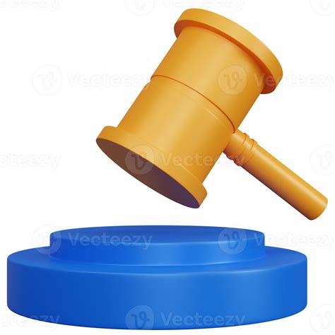 3d Rendering Yellow Auction Hammer Isolated 9665742 Png