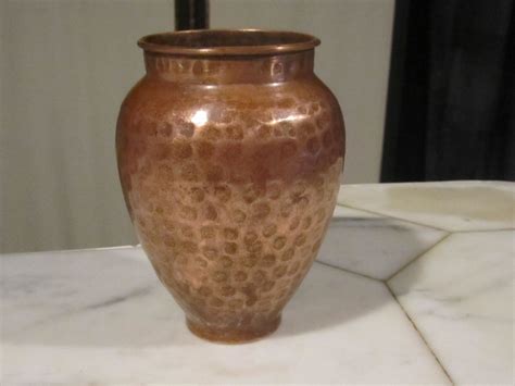 Arts Crafts Hand Hammered Copper Vase Collectors Weekly